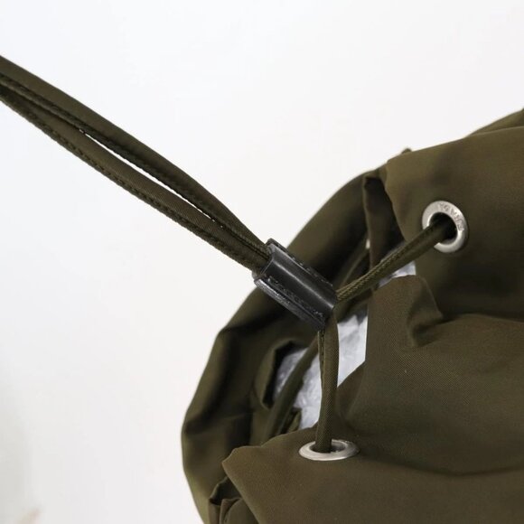 PRADA Backpack Nylon Khaki Silver Auth 150289 main image 12